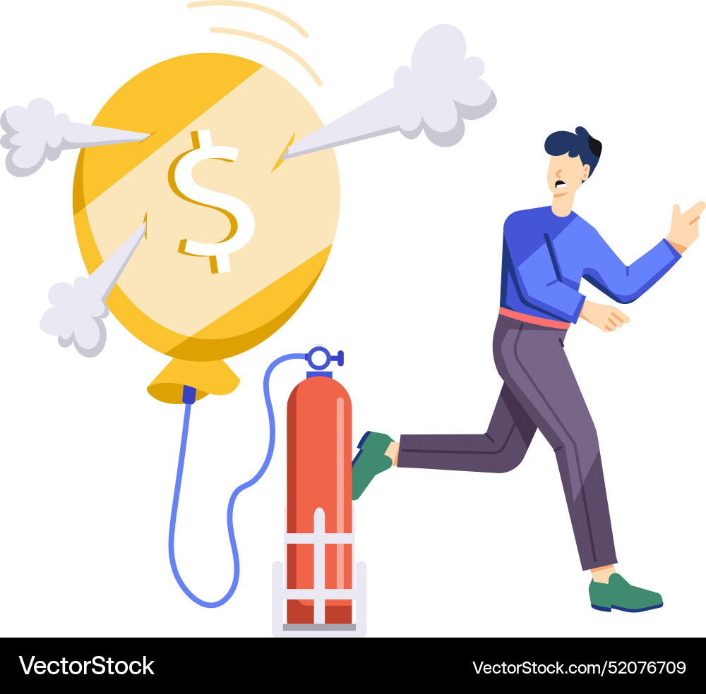 Weba flat style of man running from b Vector Image