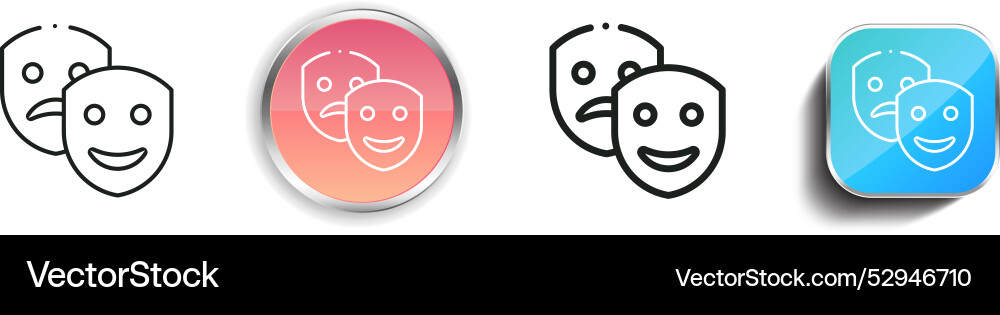 Comedy icon thin linear regular and button style vector image