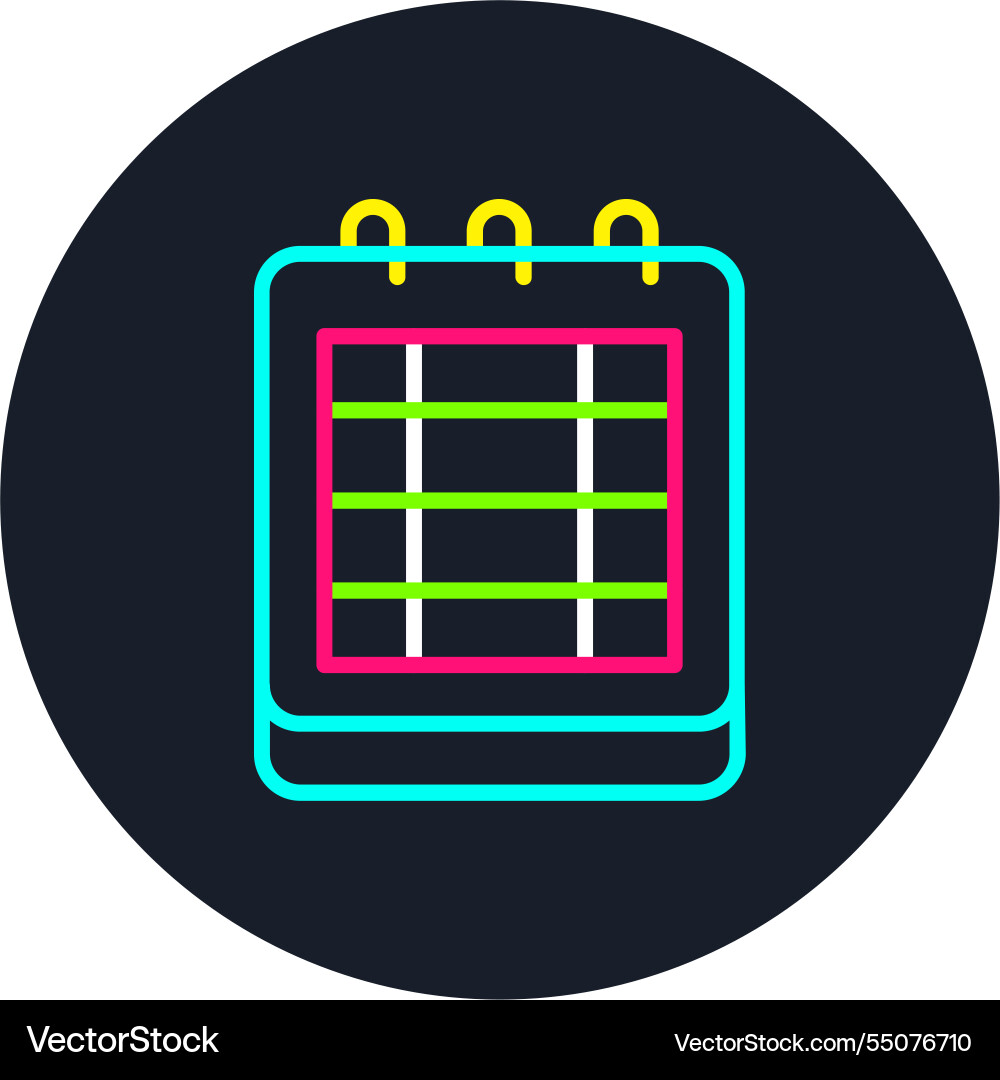 Notepad line multi color icon vector image