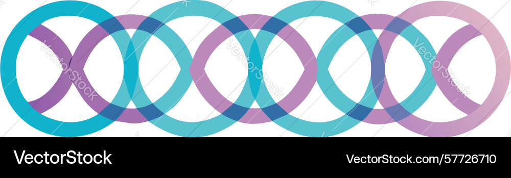 Overlapping circular geometric patterns vibrant vector image