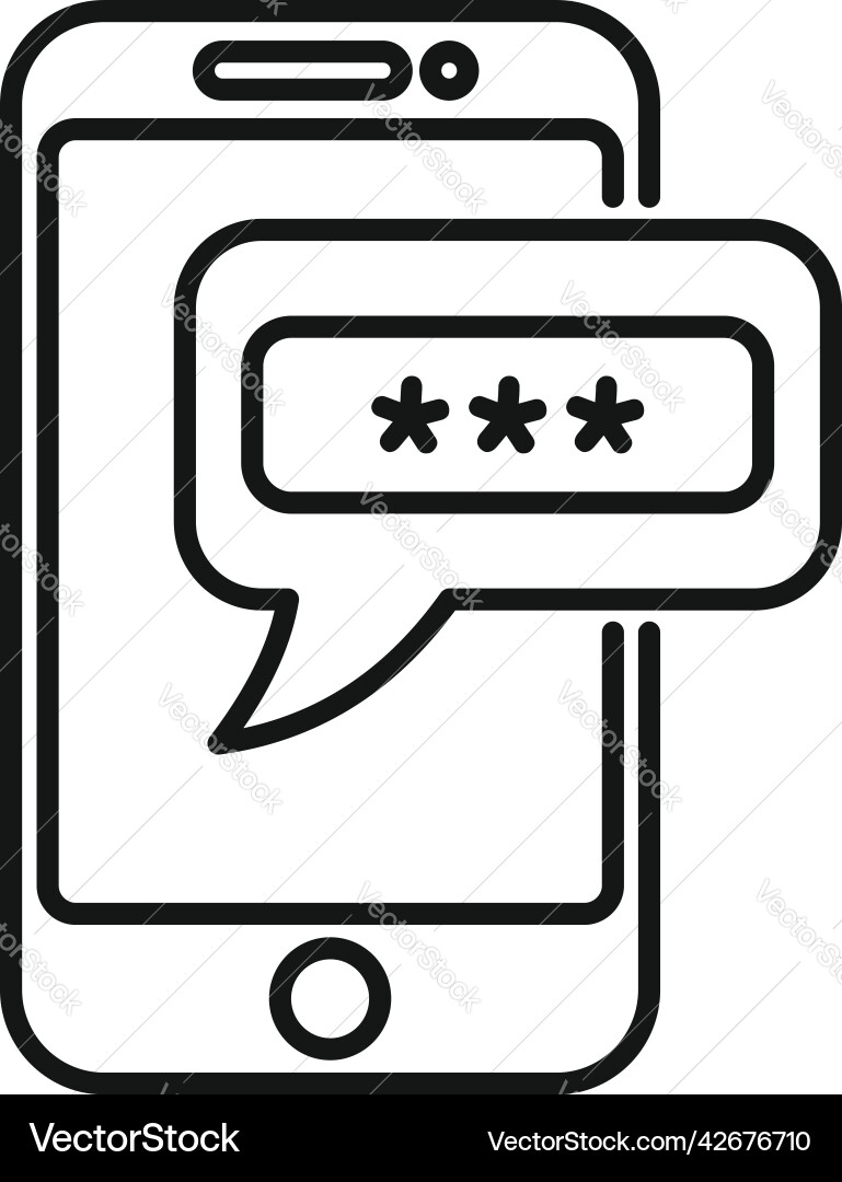 Phone lock icon outline ui page log vector image