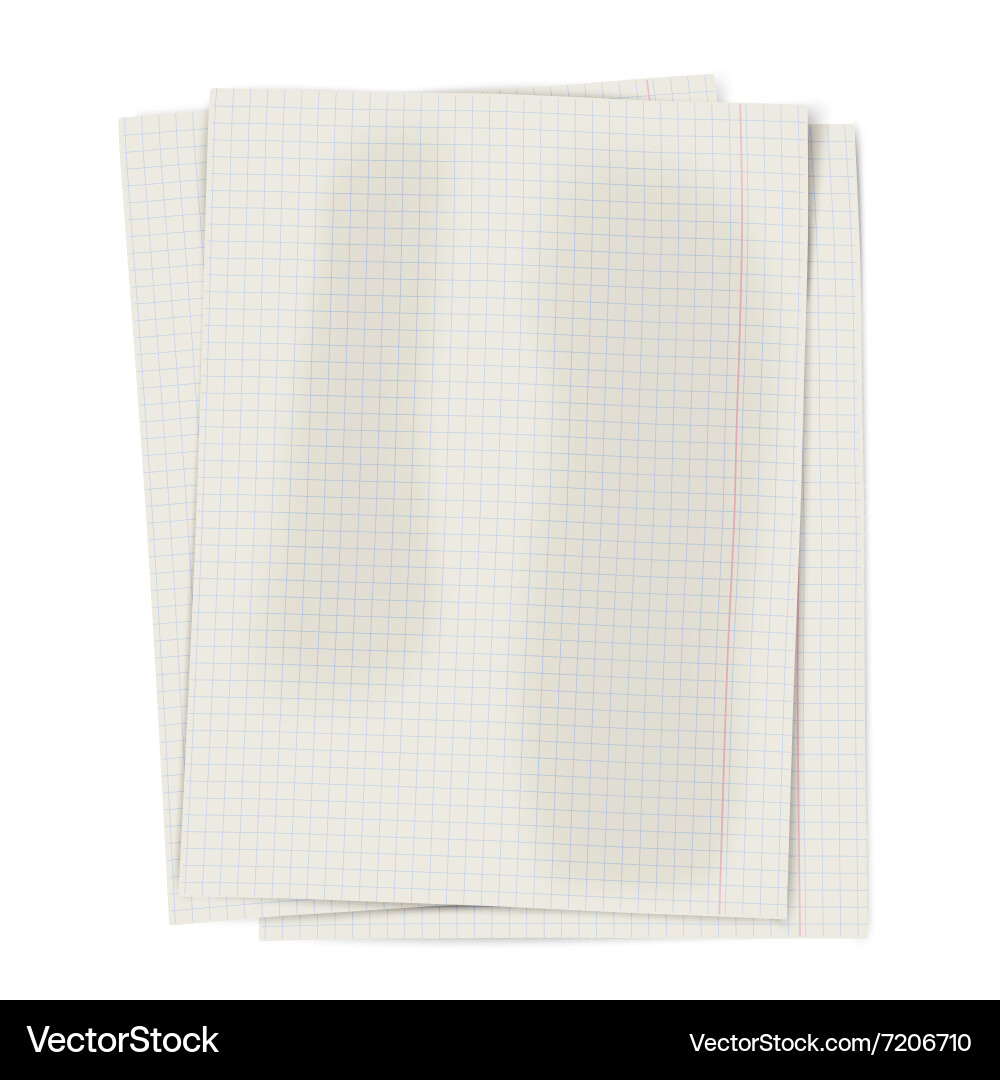 Pile of notebook squared sheets paper isolated Vector Image