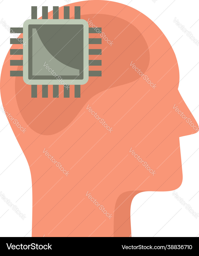 Processor neuromarketing icon flat isolated Processor neuromarketing icon flat isolated vector image
