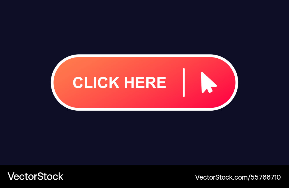 Red click button with arrow for user Vector Image
