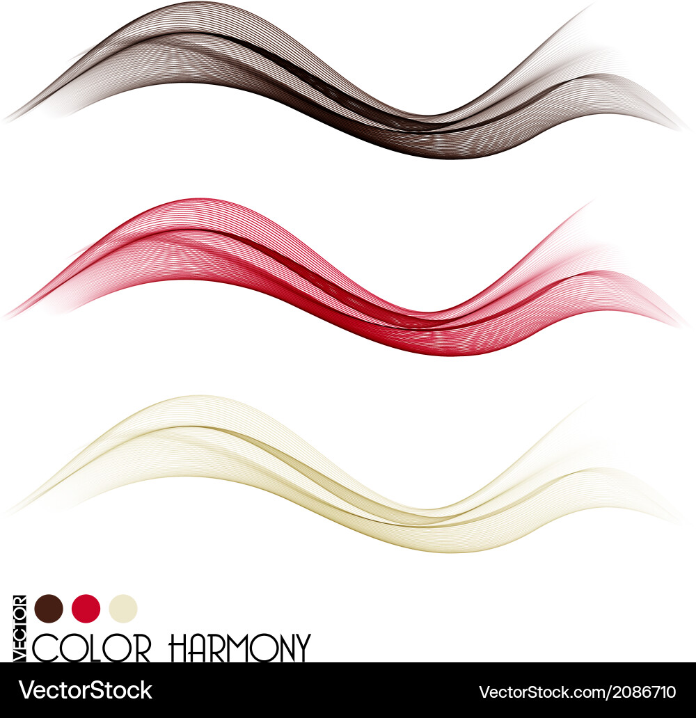 Set of color curve lines vector image