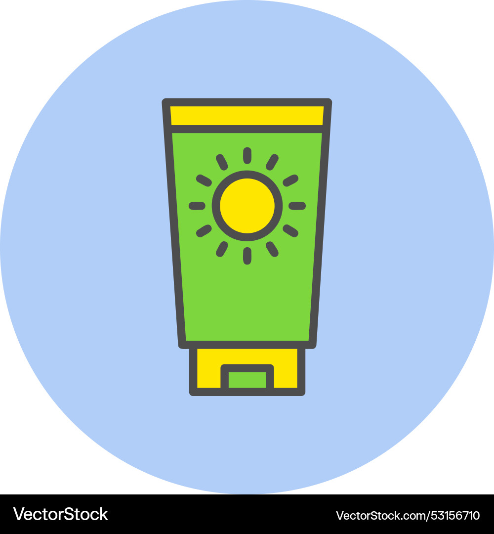 Sunscreen line filled circle icon Vector Image