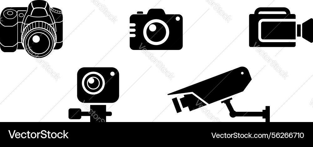 Various simple camera icons and symbols Vector Image