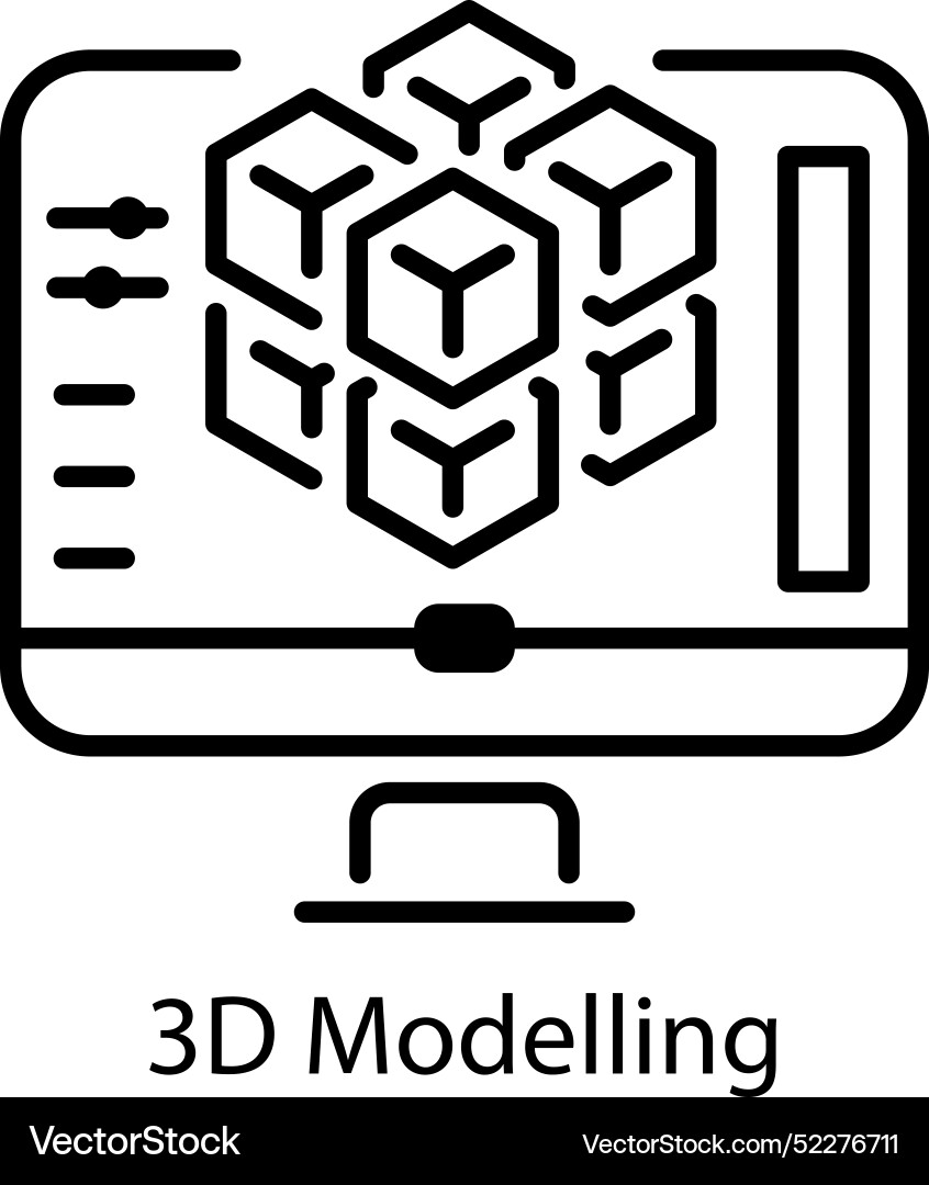3d modeling Vector Image