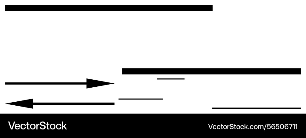 Bold horizontal lines with arrows pointing vector image