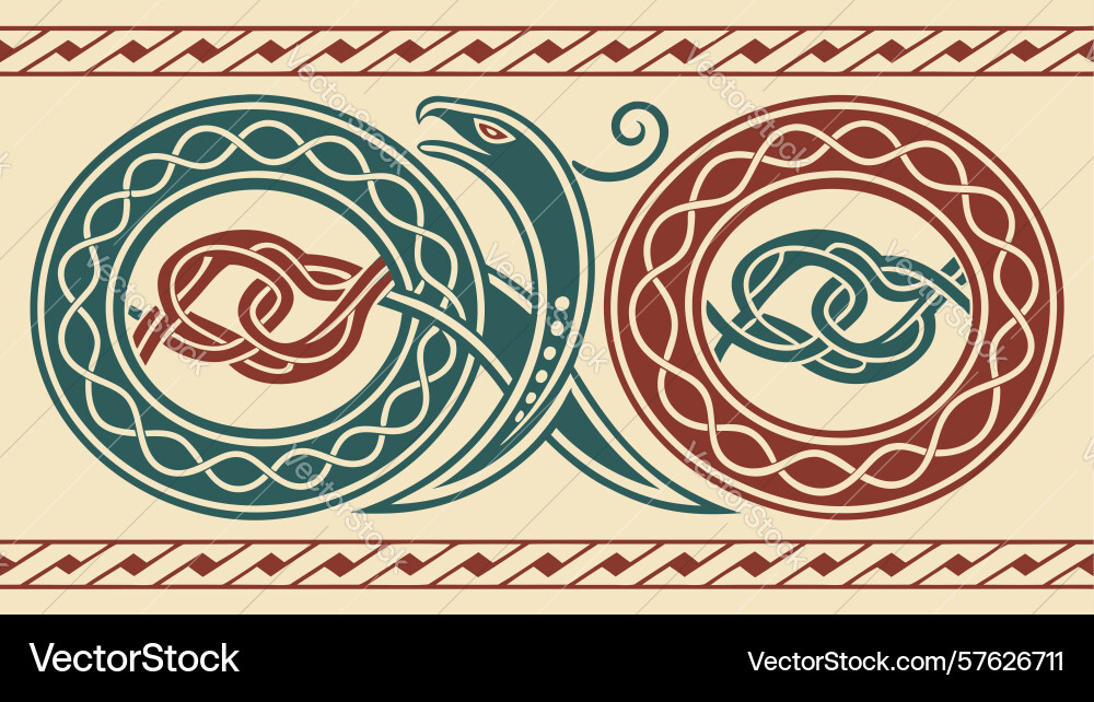 Complex interlocking ornate knot pattern design vector image