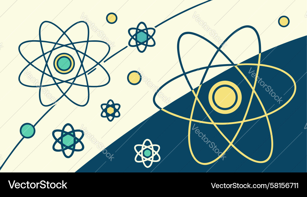 Connected Atomic Network Vector Image