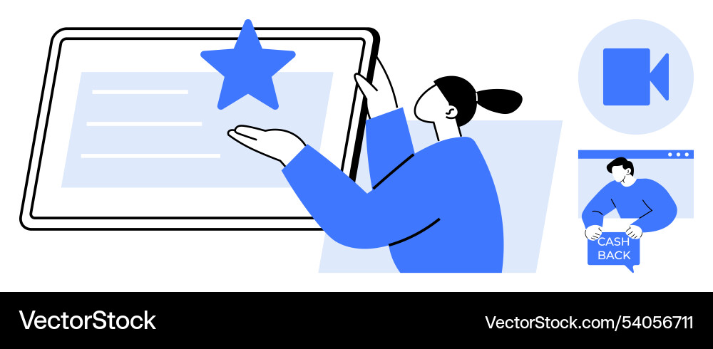 Digital interaction with rating system and video Digital interaction with rating system and video vector image