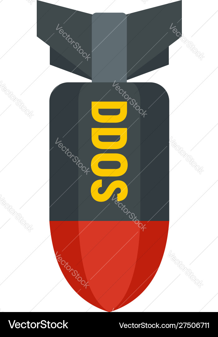 Dos hacker bomb icon flat style Dos hacker bomb icon flat style vector image