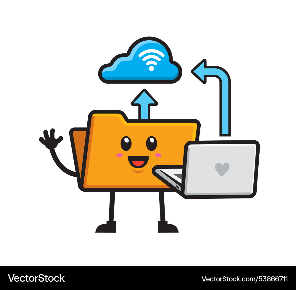 File folder mascot character design vector image