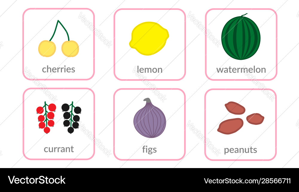 Fruits and berries objects icons set isolated Fruits and berries objects icons set isolated vector image