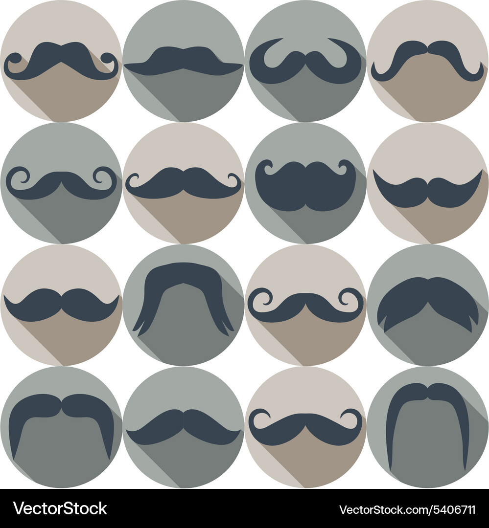 Moustaches set design elements seamless pattern Vector Image