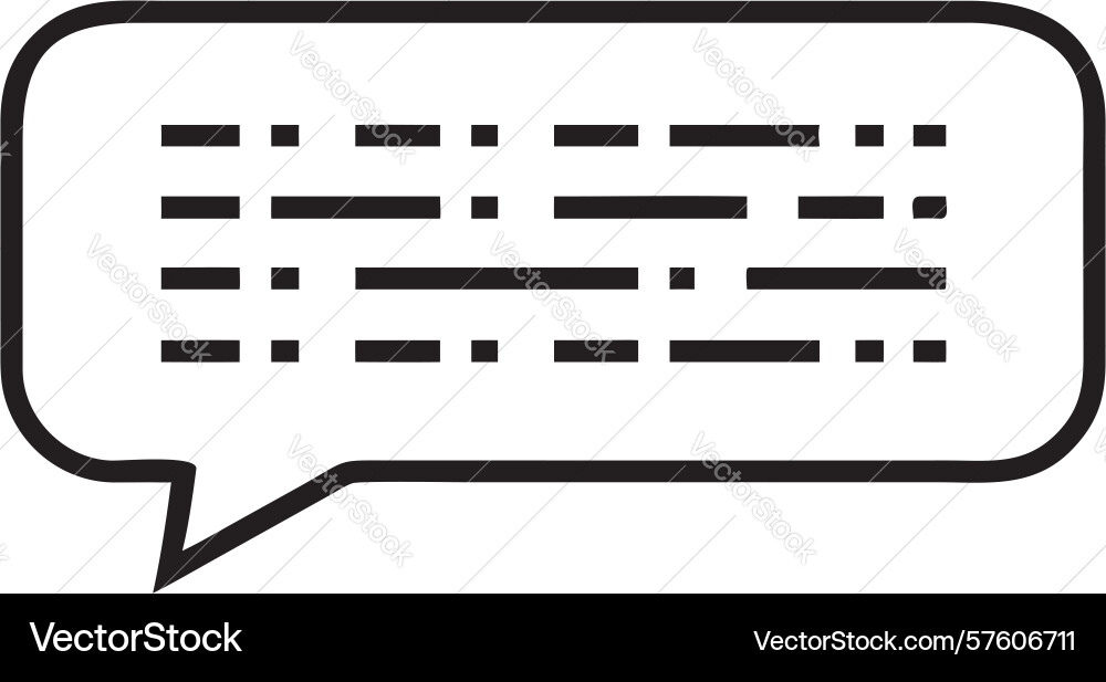 Rectangular speech bubble with dashed lines icon vector image