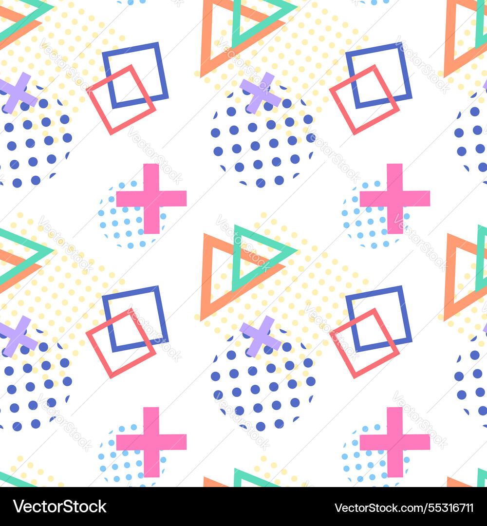 Seamless geometric shapes pattern with dots Seamless geometric shapes pattern with dots Vector Image