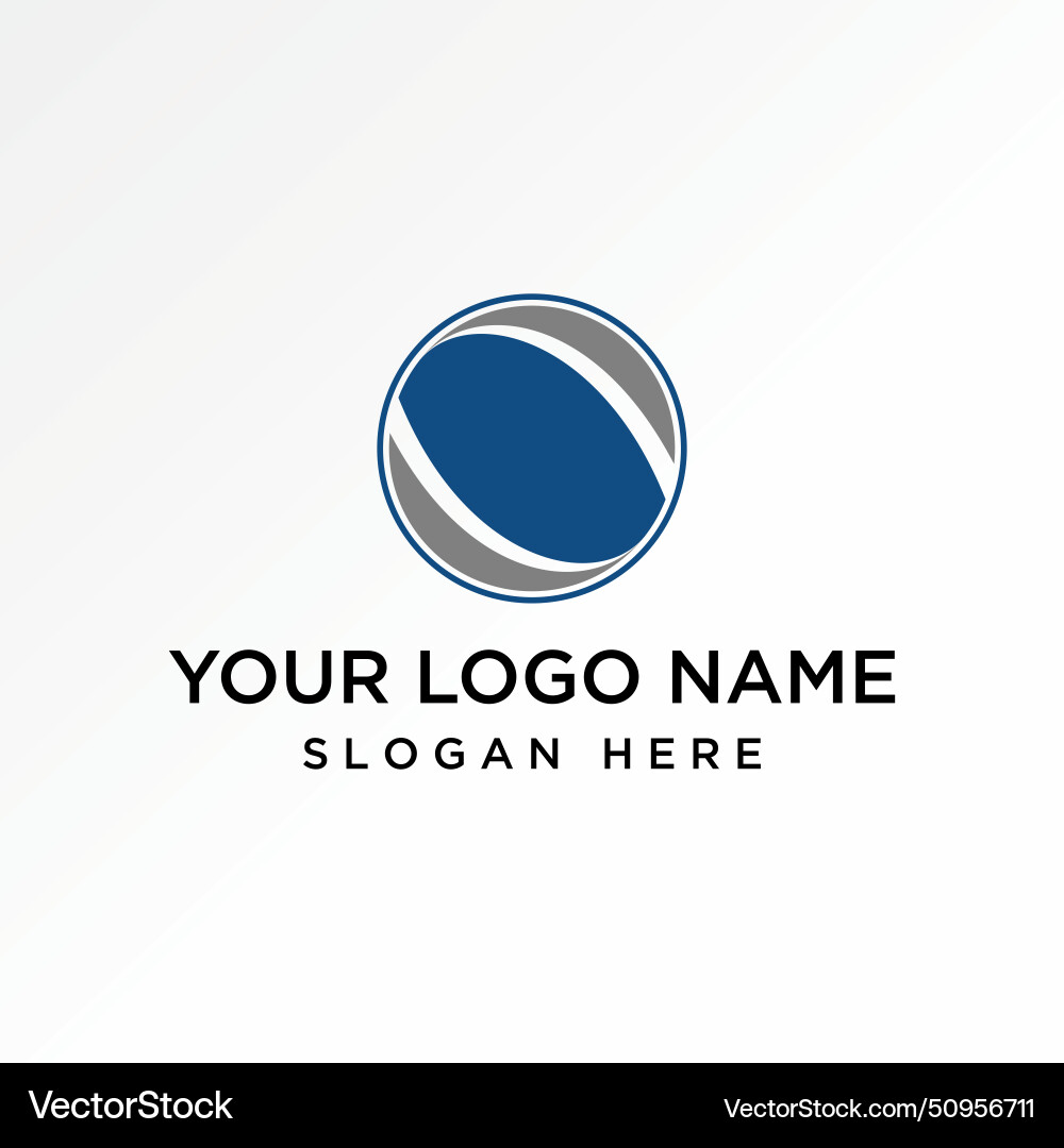 Stock unique circle block with flip swoosh grunge vector image