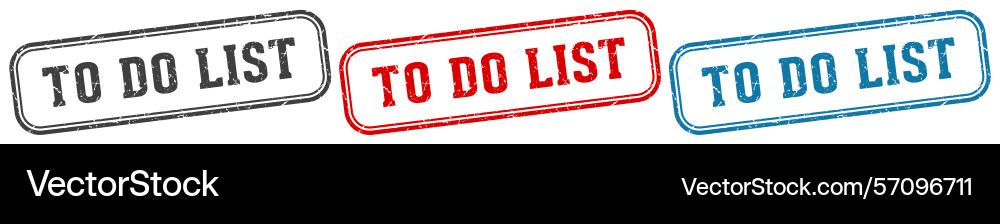 To do list stamp rectangular set Vector Image