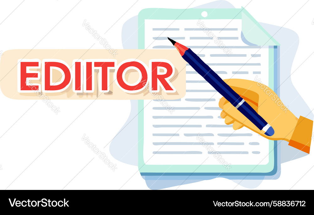 Editor text with pen and paper design generative Vector Image