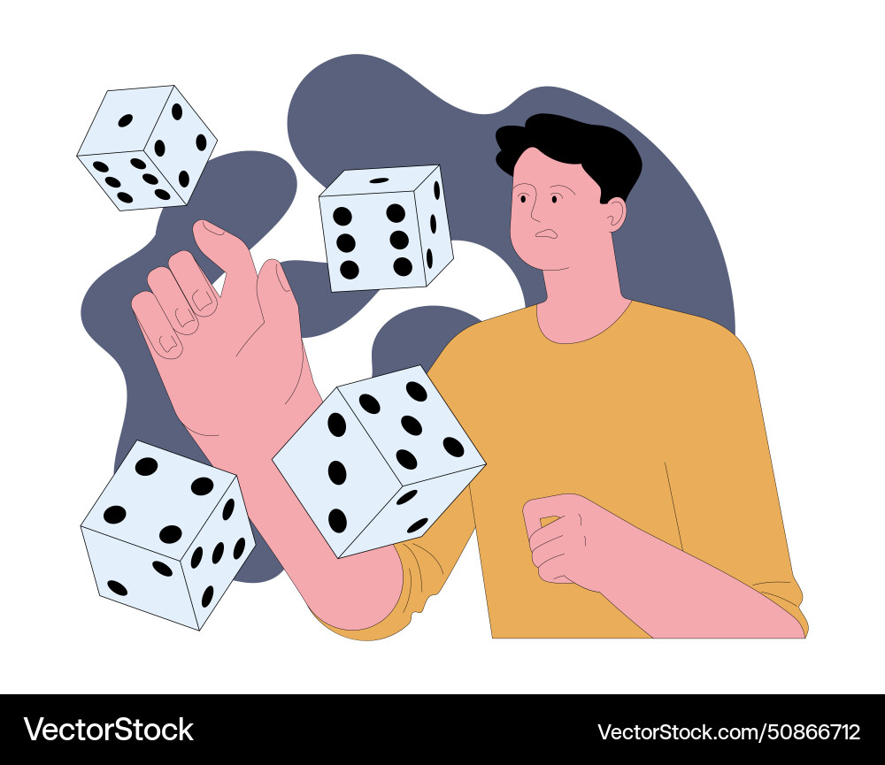 Fear of unpredictability apprehensive scared man Fear of unpredictability apprehensive scared man vector image