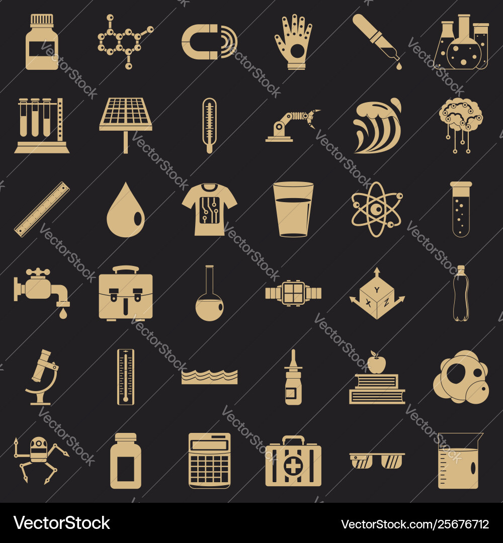 Laboratory icons set simple style Vector Image