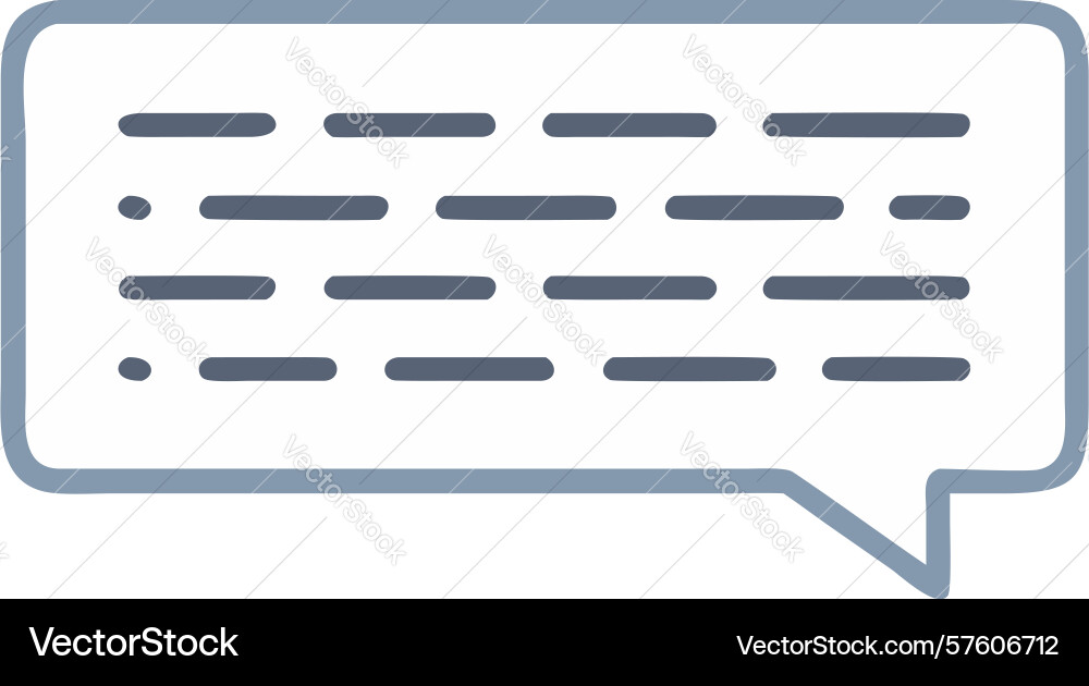 Minimalist speech bubble with horizontal lines vector image
