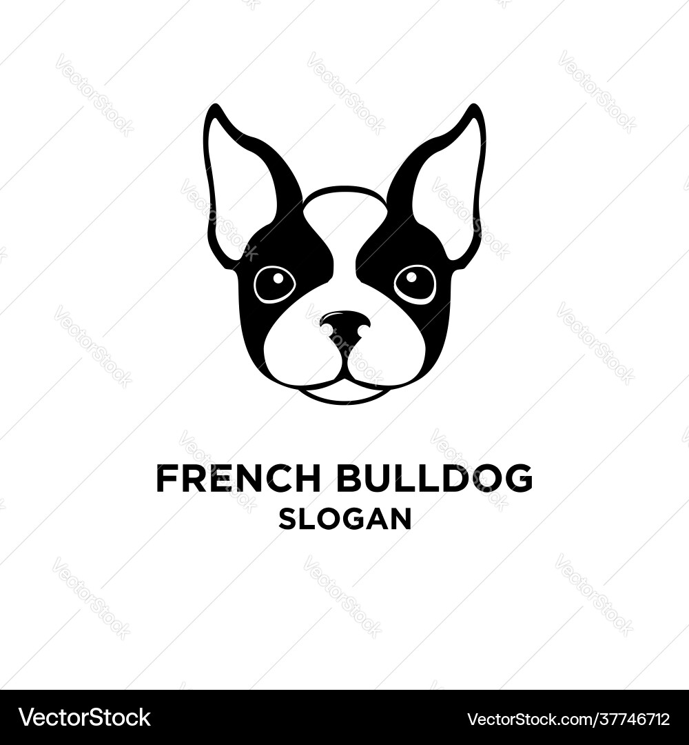 Süße französische Bulldogge Kopf Logo-Ikone Muster Süße französische Bulldogge Kopf Logo-Ikone Muster vektorbild