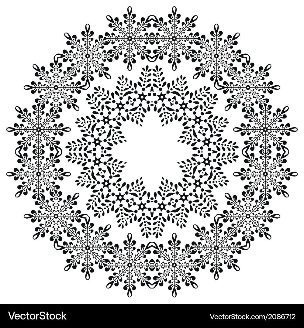 Snowflake Contours Pattern Vector Image