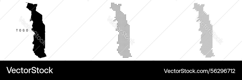 Togo silhouette map and two patterns of dots Vector Image