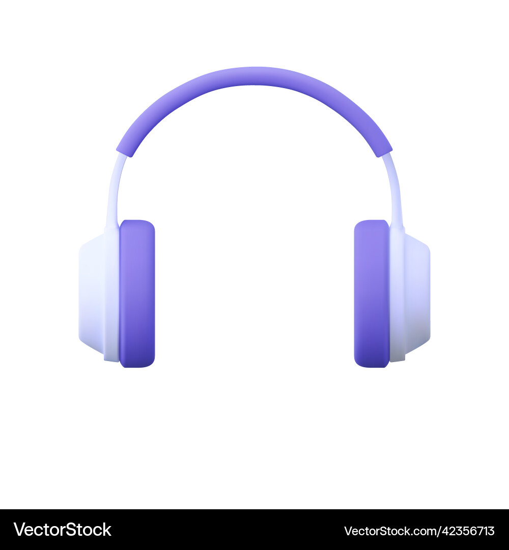 3d headphones isolated on white background 3d headphones isolated on white background vector image