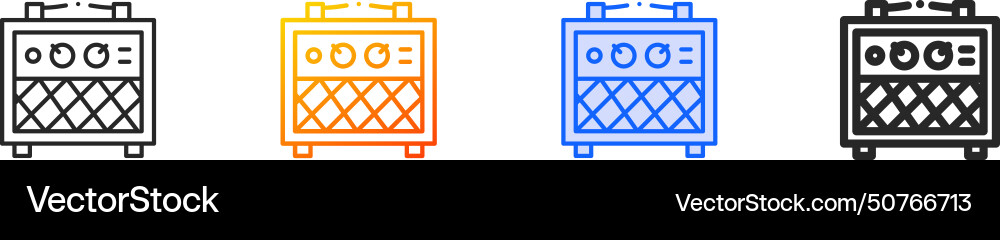 Amplifier iconthin linear gradient blue stroke Vector Image