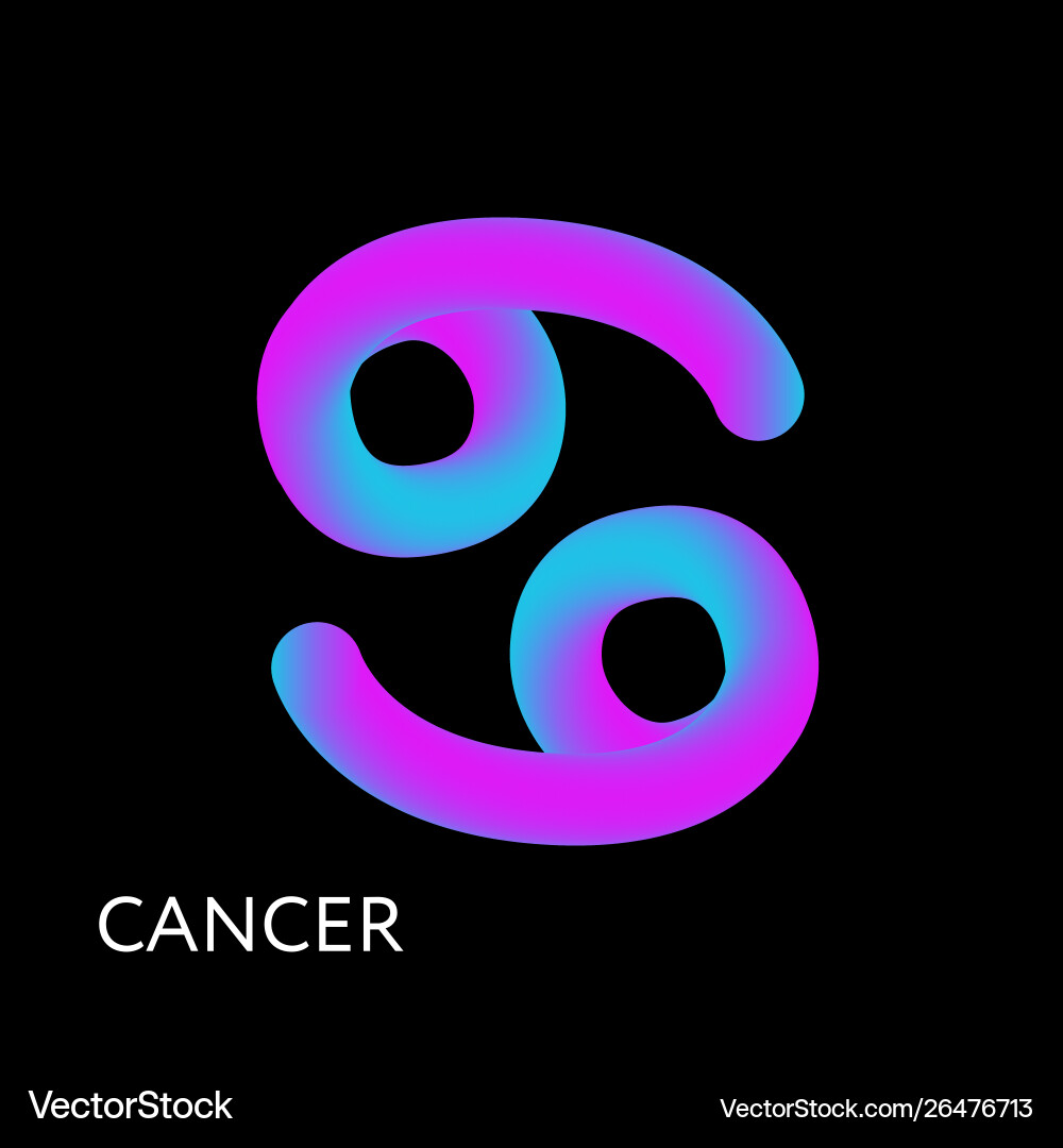 Cancer Zodiac Horoscope Sign - 3D Shape Vector Image