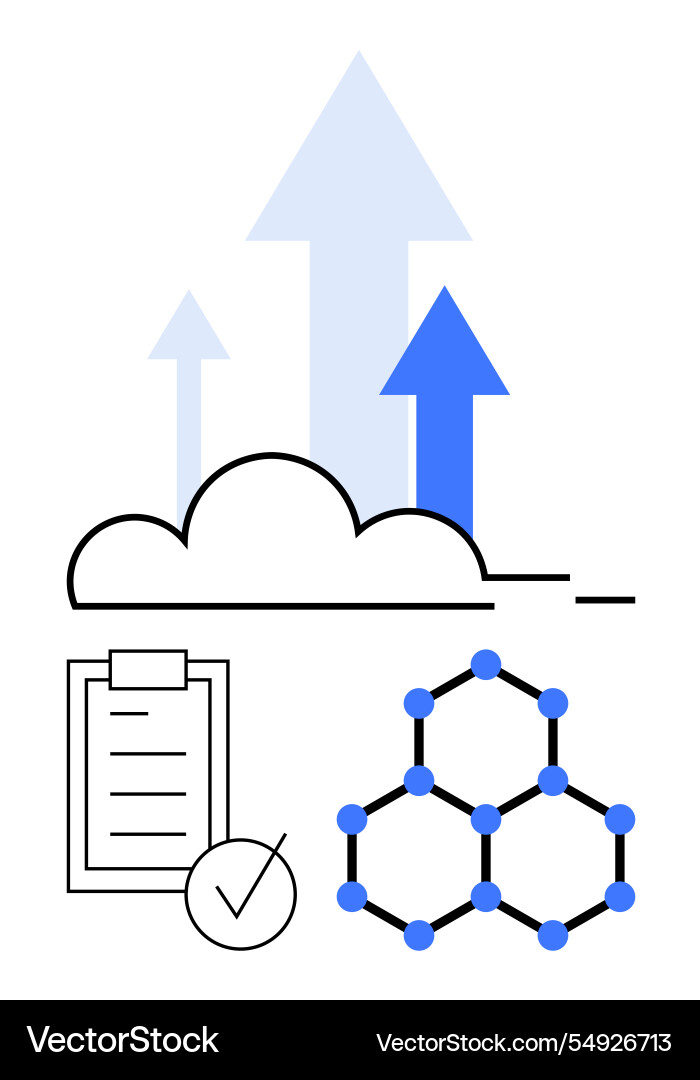 Cloud connectivity with data flow checklist Cloud connectivity with data flow checklist vector image