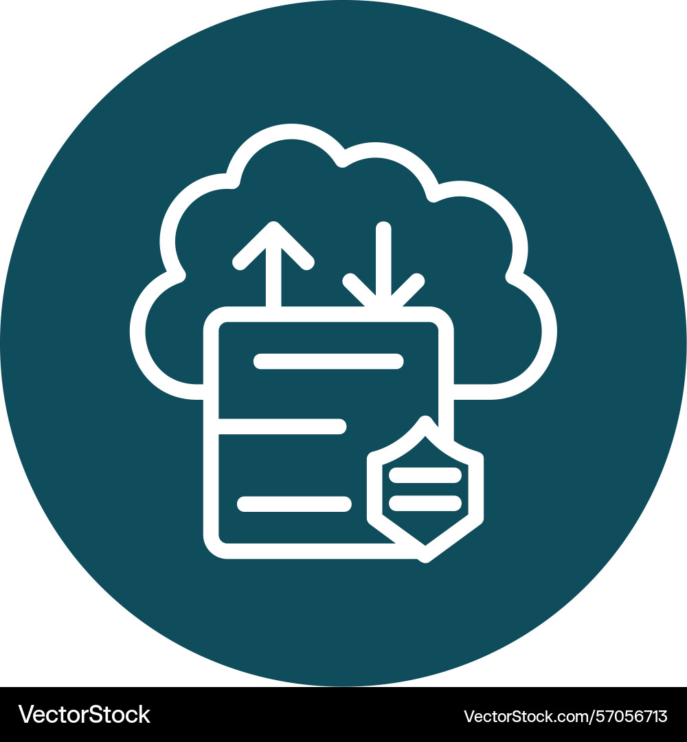 Cloud migration line circle style icon design Vector Image