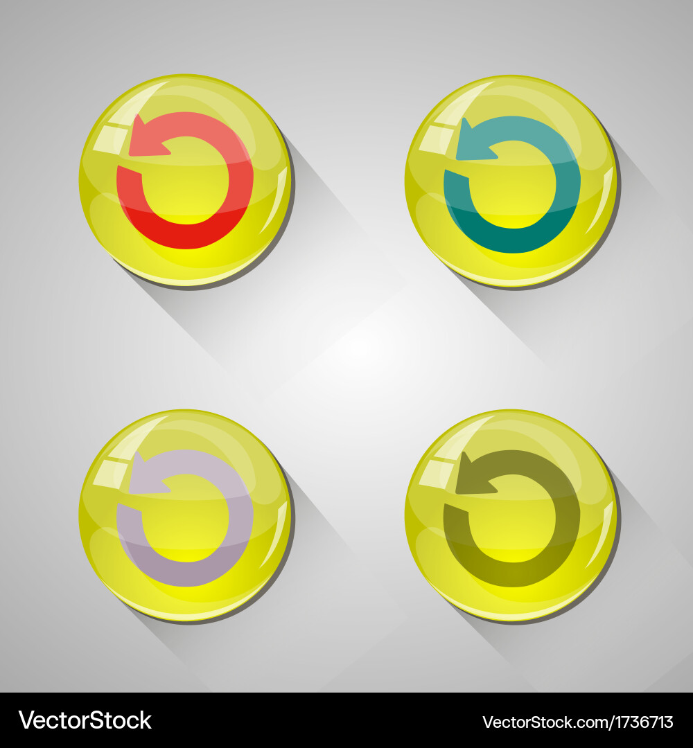 Detailed glossy arrow buttons with long shadow vector image