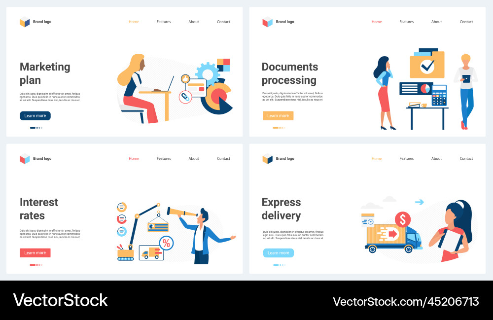 Express delivery processing of documents vector image