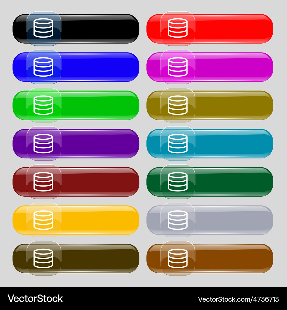 Hard disk and database icon sign set from fourteen Vector Image