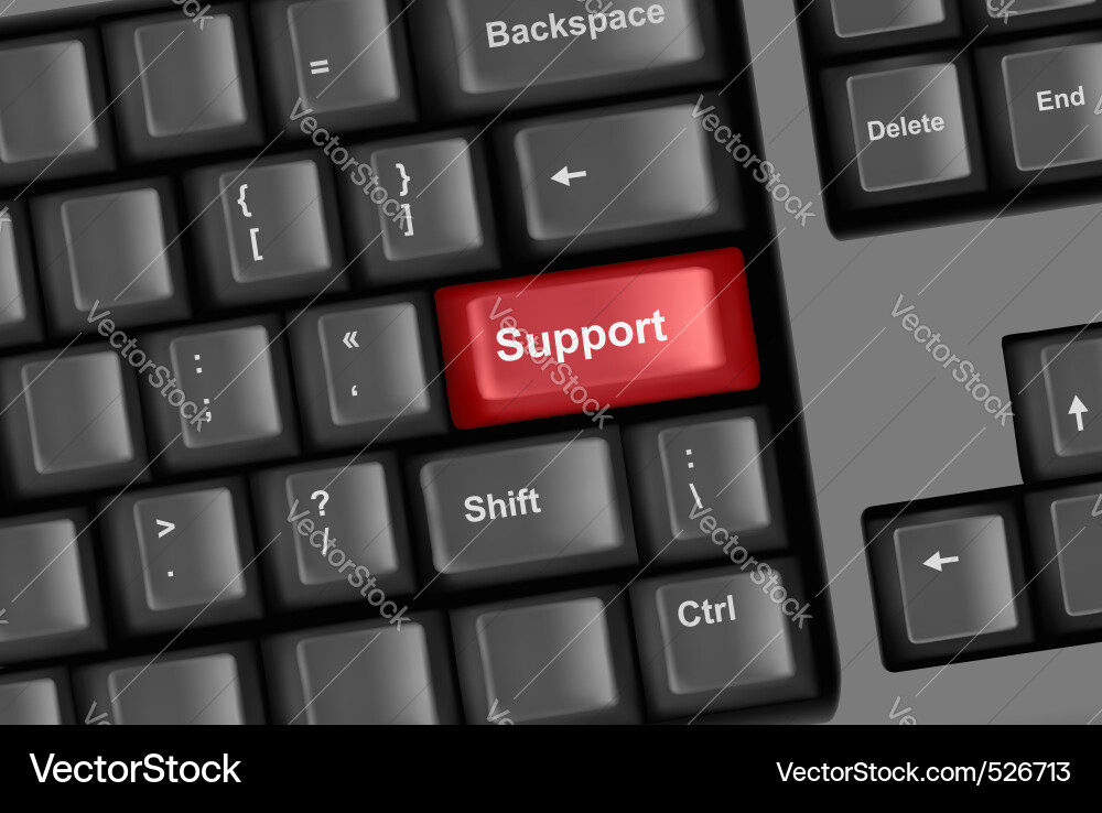 Keyboard with Support Keys vector image