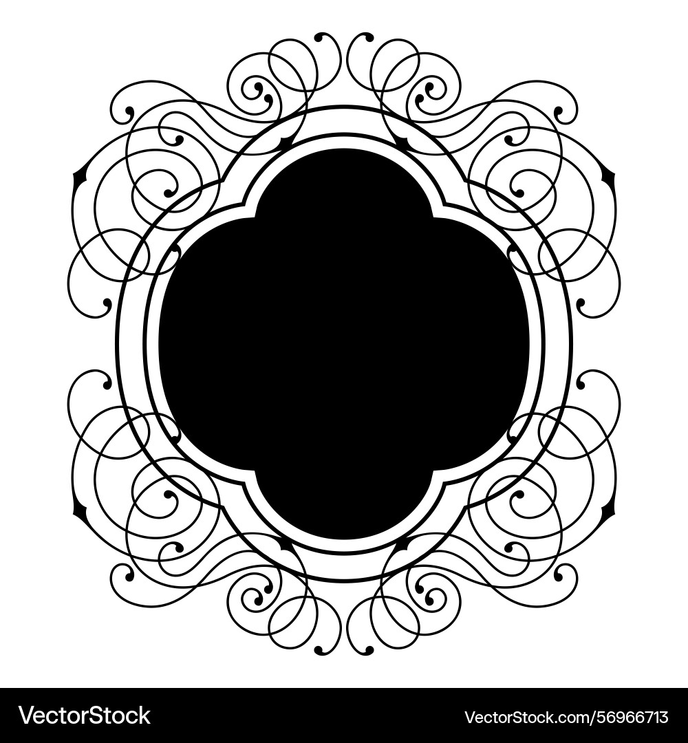 Line curl frame modern decorative linear Line curl frame modern decorative linear vector image
