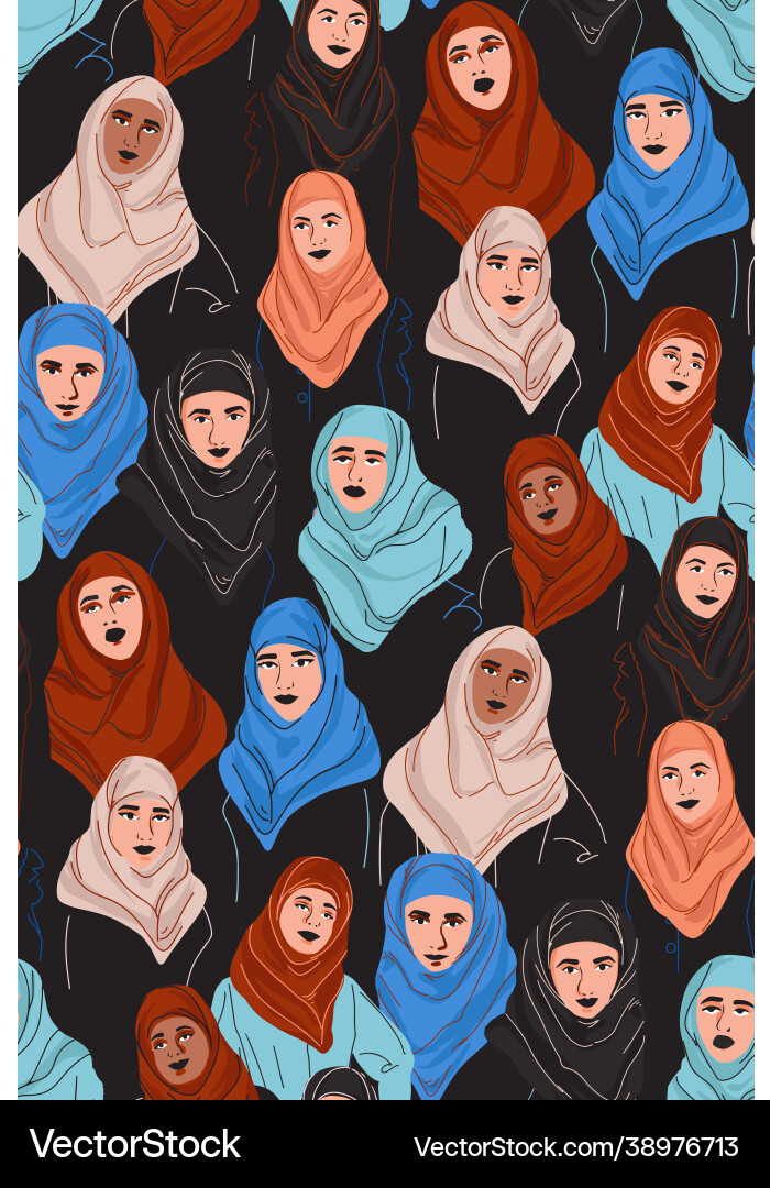 Muslimische Vielfalt Frauen in Hijab junge arabische Mädchen Muslimische Vielfalt Frauen in Hijab junge arabische Mädchen vektorbild
