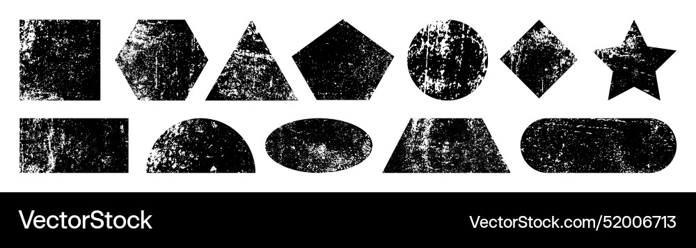 Stamp prints rough ink shapes vintage Royalty Free Vector