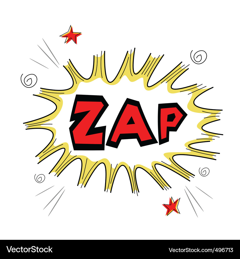 Zap text Vector Image