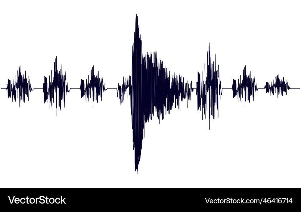 Black seismogram of seismic activity or lie vector image