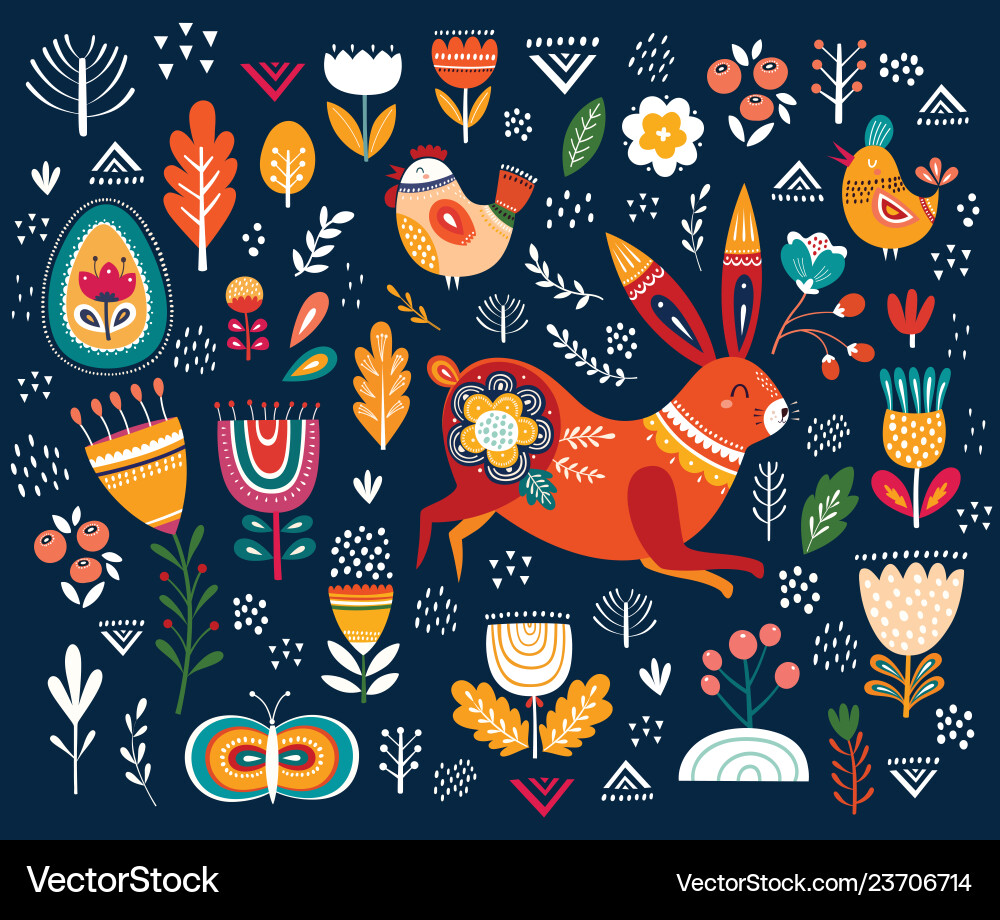 Ethnic easter pattern vector image