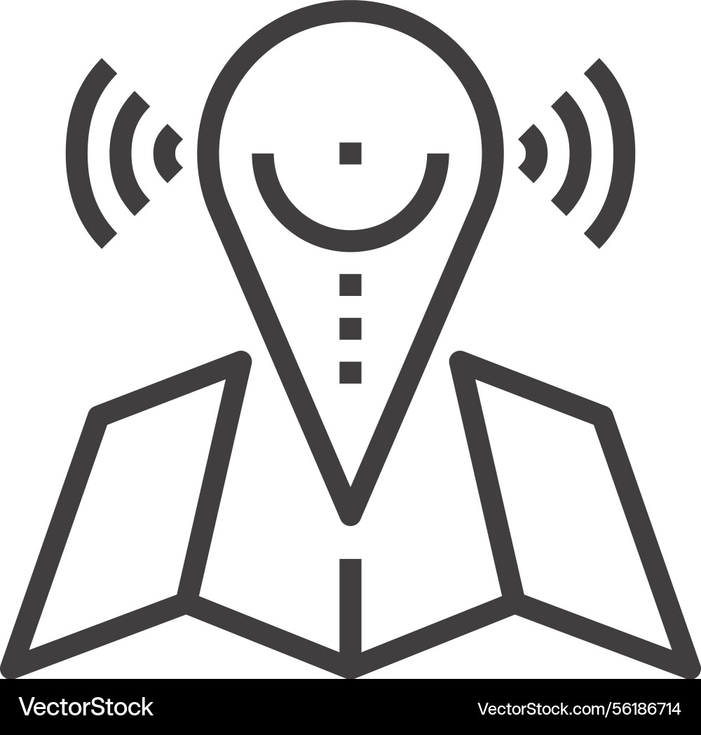 Gps navigation flat line web icon Gps navigation flat line web icon vector image