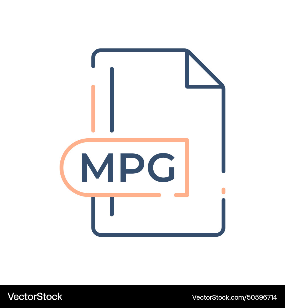 Mpg file format icon extension line vector image