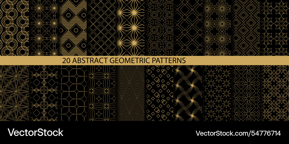 Set of 20 abstract geometric pattern Vector Image