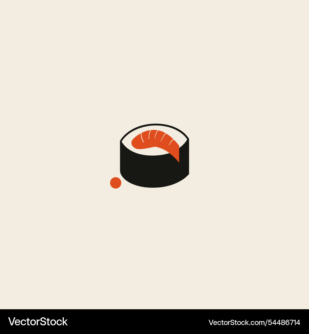Sushi roll with shrimp on a minimal background Sushi roll with shrimp on a minimal background Vector Image